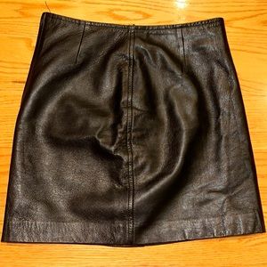 Caché mini Black leather skirt: size S